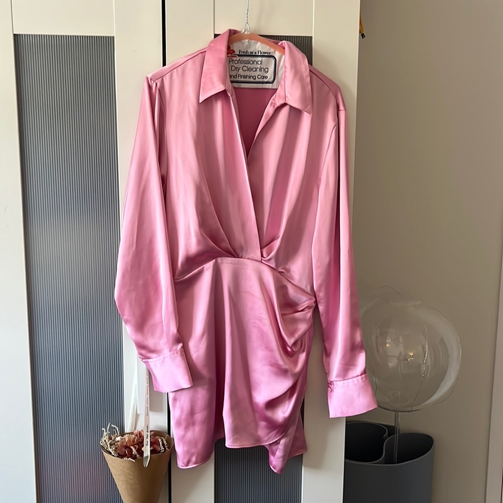 Pink Zara dress satin material